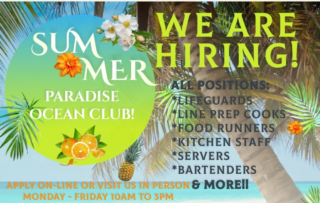 Employment Opportunities with Paradise Ocean Club