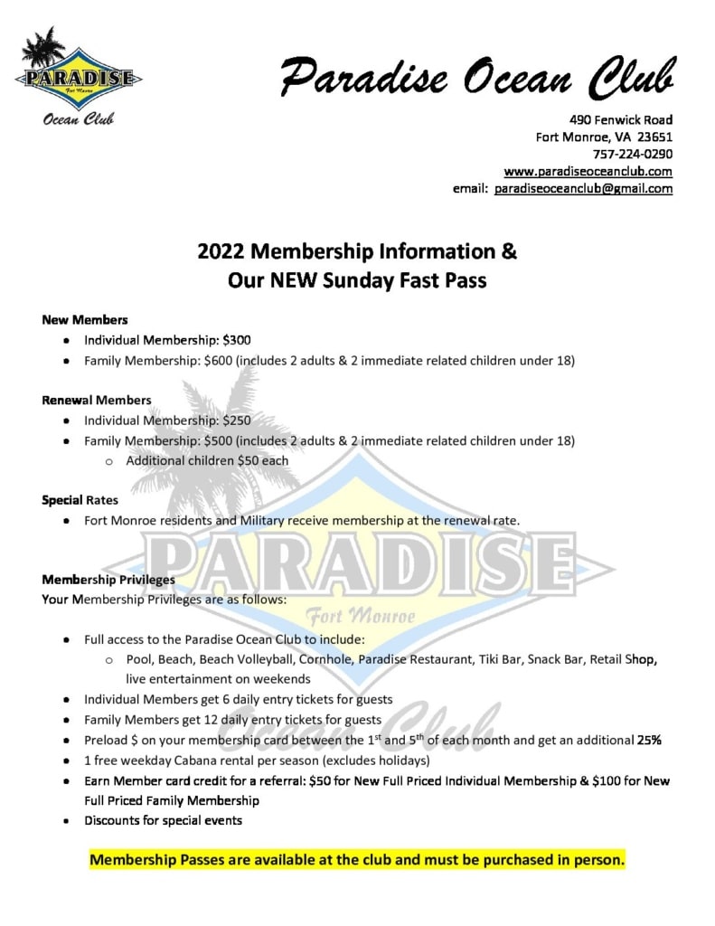 Membership information